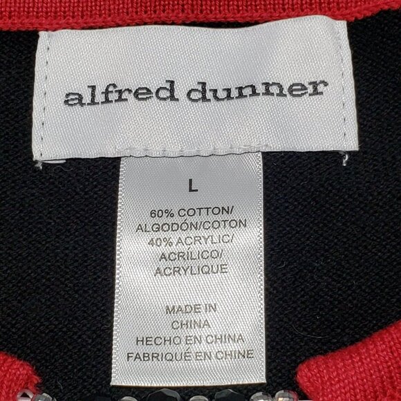 Alfred Dunner Sweater Womens L Multicolor Striped 3/4 Sleeve Pullover Tight Knit - Picture 6 of 8